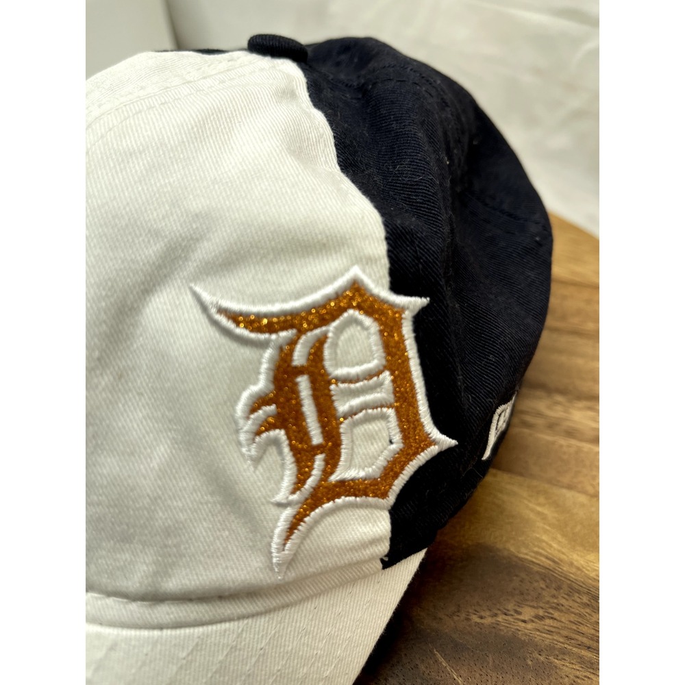 Detroit Tigers Childs HAT CAP Womens Glitter Shine D 9TWENTY Strapback Hat
